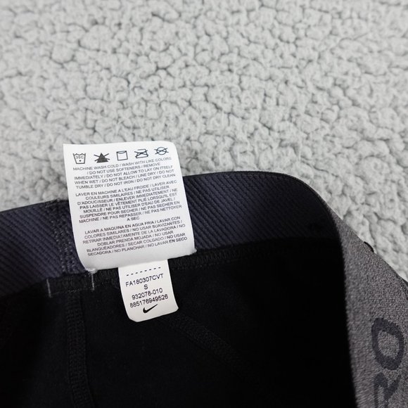 NIKE Pro Dri Fit Compression Leggings Womens Small Black Spell Out Run Training - Picture 14 of 16